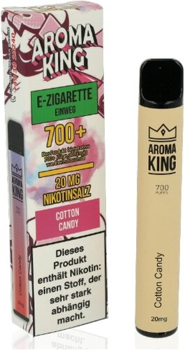 Aroma King 700+ Einweg E-Shisha Cotton Candy 20 mg Nikotin