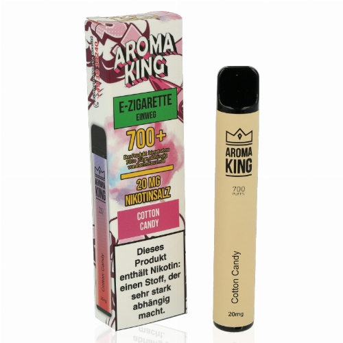 Aroma King 700+ Einweg E-Shisha Cotton Candy 20 mg Nikotin Aroma King 700+ Einweg E-Shisha Cotton Candy 20 mg Nikotin