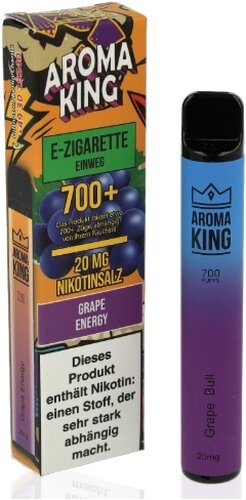 Aroma King 700+ Einweg E-Shisha Grape Bull 20 mg Nikotin Aroma King 700+ Einweg E-Shisha Grape Bull 20 mg Nikotin