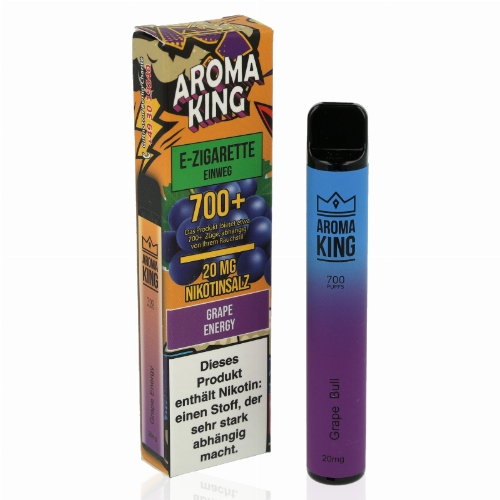 Aroma King 700+ Einweg E-Shisha Grape Bull 20 mg Nikotin Aroma King 700+ Einweg E-Shisha Grape Bull 20 mg Nikotin