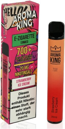 Aroma King 700+ Einweg E-Shisha Strawberry Ice Cream 20 mg Nikotin Aroma King 700+ Einweg E-Shisha Strawberry Ice Cream 20 mg Nikotin