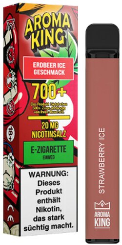AROMA KING 700+ Erdbeer-Ice Einweg E-Shisha 20mg Nikotinsalz