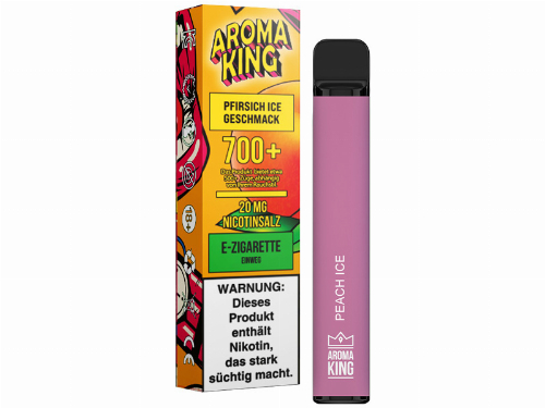 AROMA KING 700+ Pfirsich & Ice Einweg E-Shisha 20mg Nikotinsalz AROMA KING 700+ Pfirsich & Ice Einweg E-Shisha 20mg Nikotinsalz