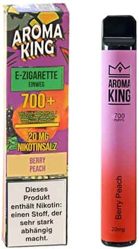 Aroma King Berry Peach Einweg e-Shisha ca. 700 Züge 20mg 