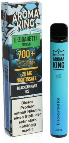 Aroma King Blackcurrant Ice Einweg e-Shisha 20mg Nikotin ca. 700 Züge