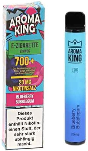 Aroma King Blueberry Bubblegum Einweg e-Shisha ca. 700 Züge 20mg 
