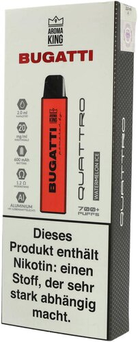 Aroma King Bugatti Quattro Watermelon Ice Einweg E-Zigarette 20mg