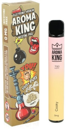 Aroma King Cooky Einweg e-Shisha ohne Nikotin ca. 700 Züge Aroma King Cooky Einweg e-Shisha ohne Nikotin ca. 700 Züge