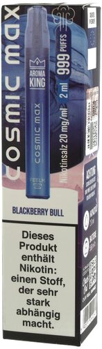 Aroma King Cosmic Max Einweg E-Zigarette Blackberry Bull 20mg