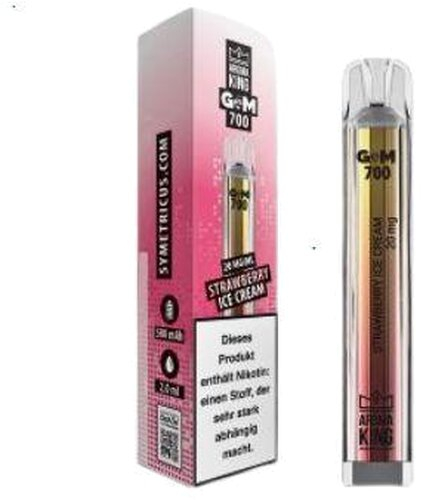 Aroma King Gem 700 Strawberry Ice Cream Einweg E-Zigarette 20mg Aroma King Gem 700 Strawberry Ice Cream Einweg E-Zigarette 20mg