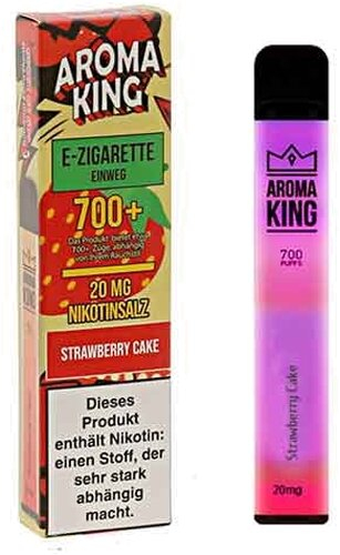 Aroma King Strawberry Cake Einweg e-Shisha ca. 700 Züge 20mg 