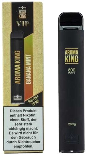 Aroma King VIP Einweg E-Shisha 800 Züge Banana Mint 20mg
