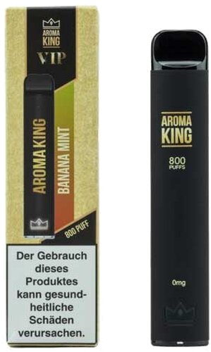 Aroma King VIP Einweg E-Shisha 800 Züge Banana Mint ohne Nikotin