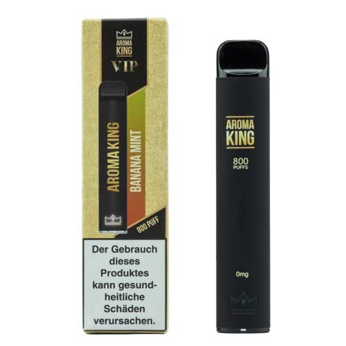 Aroma King VIP Einweg E-Shisha 800 Züge Banana Mint ohne Nikotin Aroma King VIP Einweg E-Shisha 800 Züge Banana Mint ohne Nikotin
