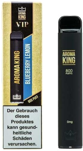 Aroma King VIP Einweg E-Shisha 800 Züge Blueberry Lemon ohne Nikotin
