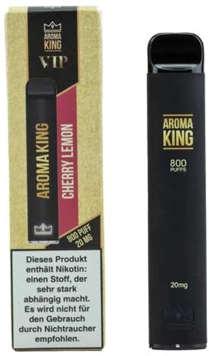 Aroma King VIP Einweg E-Shisha 800 Züge Cherry Lemon 20mg