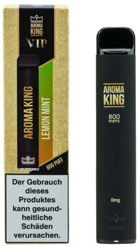 Aroma King VIP Einweg E-Shisha 800 Züge Lemon Mint ohne Nikotin