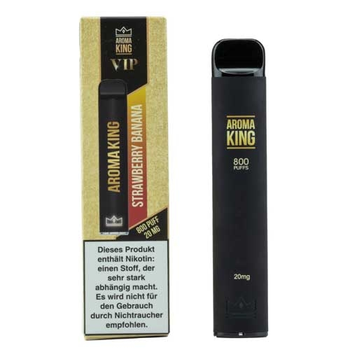 Aroma King VIP Einweg E-Shisha 800 Züge Strawberry Banana 20mg