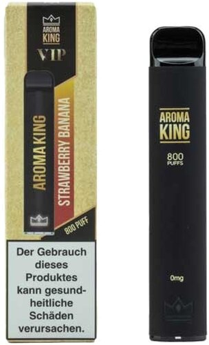 Aroma King VIP Einweg E-Shisha 800 Strawberry Banana ohne Nikotin