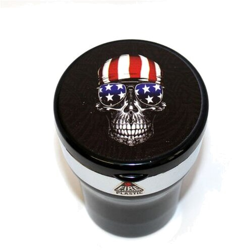 Aschenbecher fürs Auto Totenkopf America mit LED Leuchte