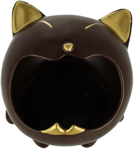 Aschenbecher Katze Braun mit goldfarbenen Ohren Aschenbecher Katze Braun mit goldfarbenen Ohren
