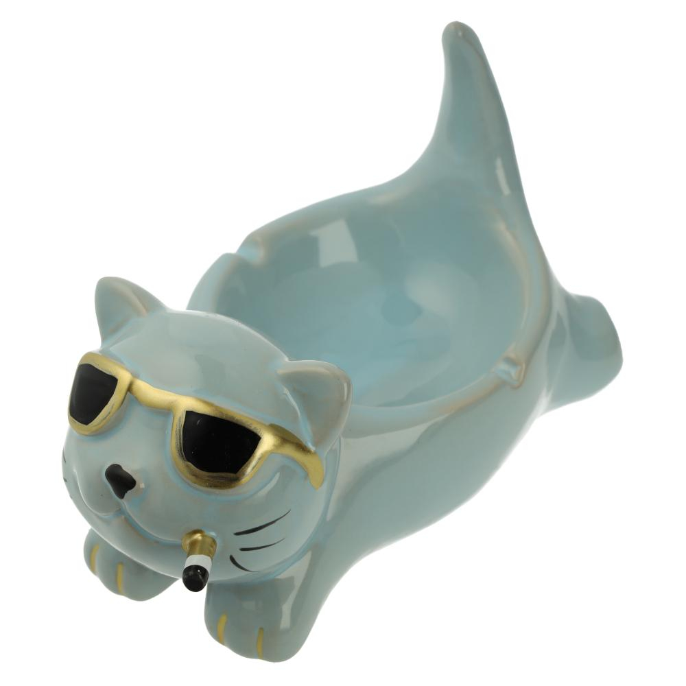 Aschenbecher Keramik Katze Blau Aschenbecher Keramik Katze Blau