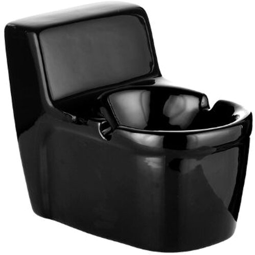 Aschenbecher Keramik WC schwarz 14x8,5x11,3cm