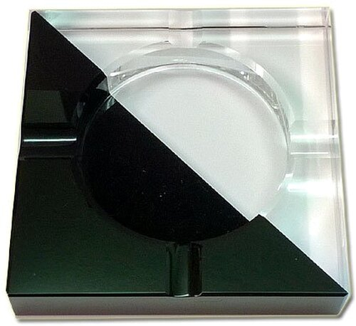 Ascher für Zigaretten  Glas Schwarz-Weiß 4 Ablagen (Artikel wird nicht mehr hergestellt)