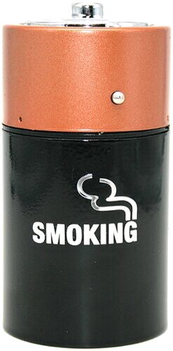 Ascher mit Sprungdeckel Batterie, Motiv Smoking Ascher mit Sprungdeckel Batterie, Motiv Smoking