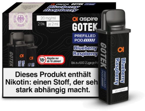 aspire GOTEK Blueberry Raspberry prefilled Pod 2x2ml 20mg