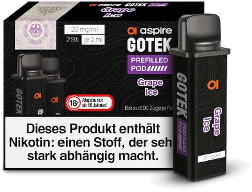 aspire GOTEK Grape Ice prefilled Pod 2x2ml 20mg aspire GOTEK Grape Ice prefilled Pod 2x2ml 20mg