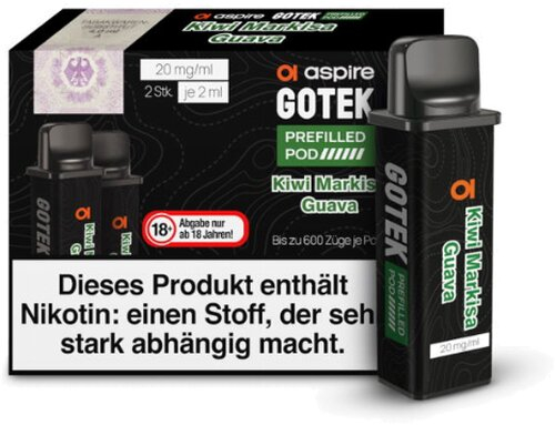 aspire GOTEK Kiwi Markisa Guava prefilled Pod 2x2ml 20mg aspire GOTEK Kiwi Markisa Guava prefilled Pod 2x2ml 20mg