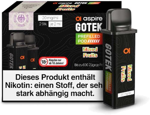 aspire GOTEK Mixed Fruits prefilled Pod 2x2ml 20mg aspire GOTEK Mixed Fruits prefilled Pod 2x2ml 20mg