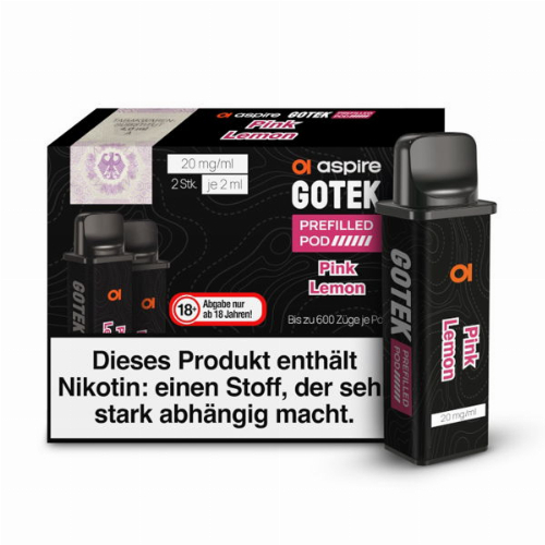 aspire GOTEK Pink Lemon prefilled Pod 2x2ml 20mg aspire GOTEK Pink Lemon prefilled Pod 2x2ml 20mg