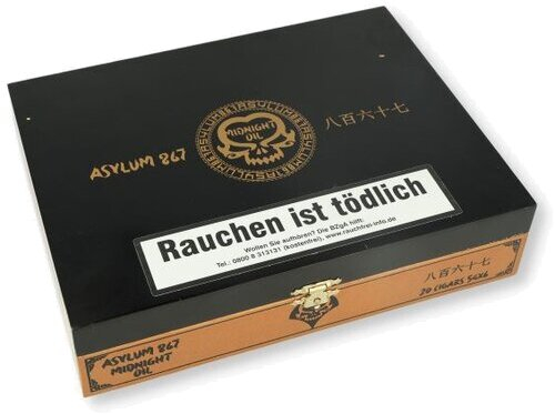 Asylum 867 Midnight Oil Toro 54x6 Zigarren 20 Stk. Asylum 867 Midnight Oil Toro 54x6 Zigarren 20 Stk.