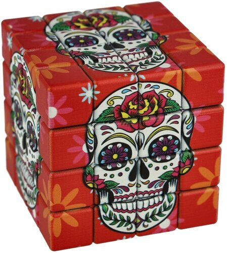 Atomic Metall Grinder Cube Skull, rot 4-teilig