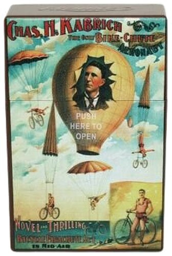 Atomic Zigarettenbox 20er Motiv Bicycle Parachute Act