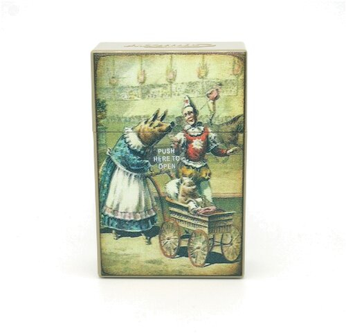 Atomic Zigarettenbox 20er Motiv Schwein im Kleid