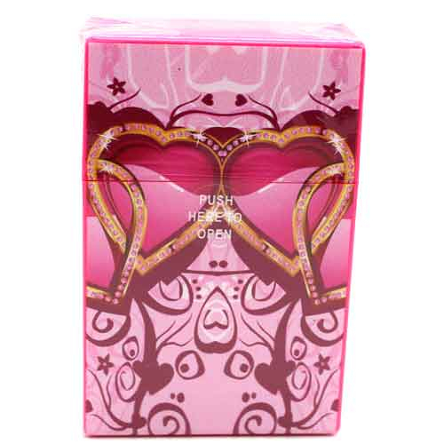 Atomic Zigarettenbox für ca. 20 Stück, Motiv Hearts, pink-gold Atomic Zigarettenbox für ca. 20 Stück, Motiv Hearts, pink-gold