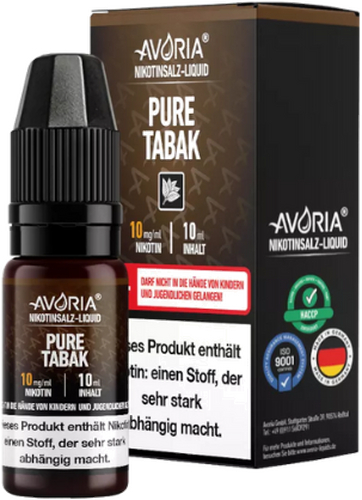 Avoria Nikotinsalz Liquid Pure Tabak 10mg Avoria Nikotinsalz Liquid Pure Tabak 10mg