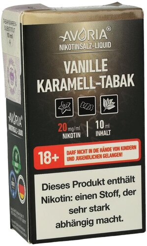 Avoria Nikotinsalz Liquid Vanille Karamell-Tabak 20mg Avoria Nikotinsalz Liquid Vanille Karamell-Tabak 20mg