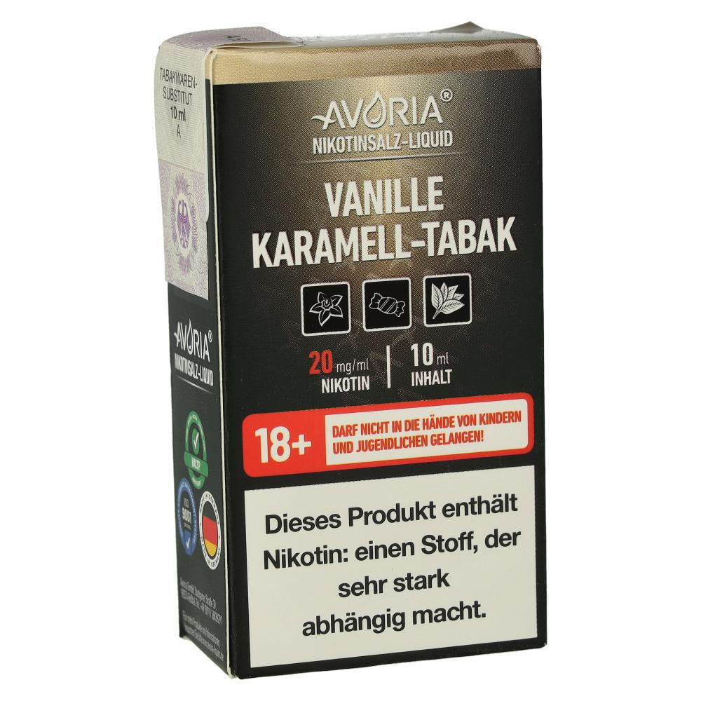 Avoria Nikotinsalz Liquid Vanille Karamell-Tabak 20mg Avoria Nikotinsalz Liquid Vanille Karamell-Tabak 20mg