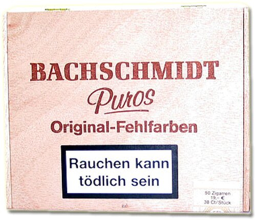 Bachschmidt Puros No 498 Sumatra Fehlfarben Bachschmidt Puros No 498 Sumatra Fehlfarben