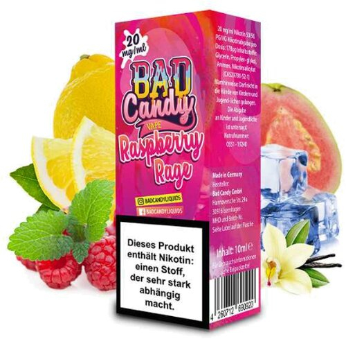 Bad Candy Raspberry Rage 20mg Nic Salt e-Liquid