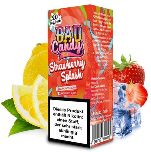 Bad Candy Strawberry Splash 20mg Nic Salte-Liquid