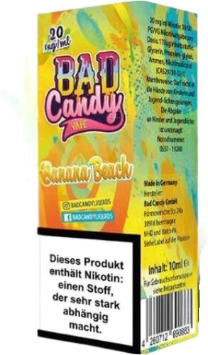 Bad Candy Banana Beach 20mg Nic Salt e-Liquid