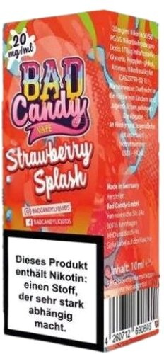 BAD Candy Strawberry Splash 10mg Nic Salt Liquid
