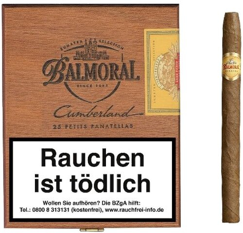 Balmoral Cumberland Petit Panatellas Sumatra Zigarren 25er Balmoral Cumberland Petit Panatellas Sumatra Zigarren 25er