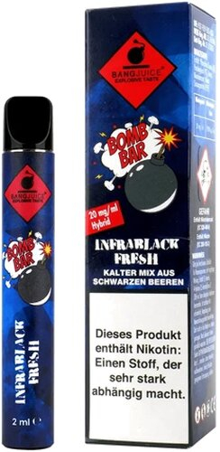Bang Juice Bomb Bar Infrablack Fresh Einweg E-Shisha 20mg Nikotin Bang Juice Bomb Bar Infrablack Fresh Einweg E-Shisha 20mg Nikotin