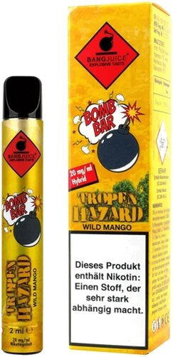 Bang Juice Bomb Bar Tropen Hazard Wild Mango Einweg E-Shisha 20mg Nikotin Bang Juice Bomb Bar Tropen Hazard Wild Mango Einweg E-Shisha 20mg Nikotin